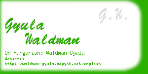 gyula waldman business card